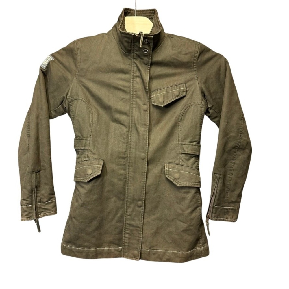 Bomb Boogie U of B.B. Campus Military Field Jacket Brown Olive Medium Zip Liner